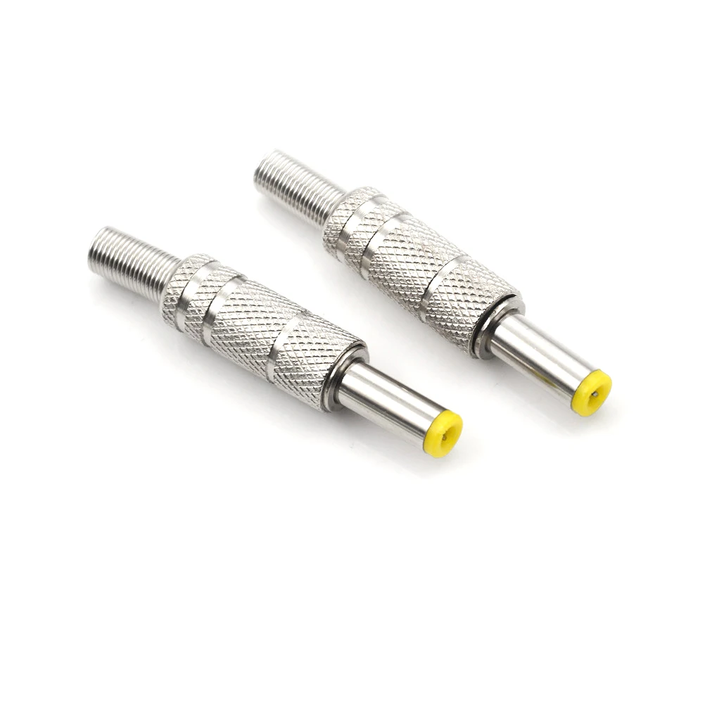 1 шт. металлический DC Мощность штекер Jack разъем адаптера с желтой головой 5 5*2