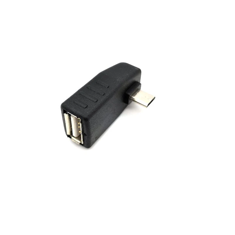 1 шт. автомобильный адаптер Micro USB папа к гнездовой поворот влево конвертер MP3 OTG HOST