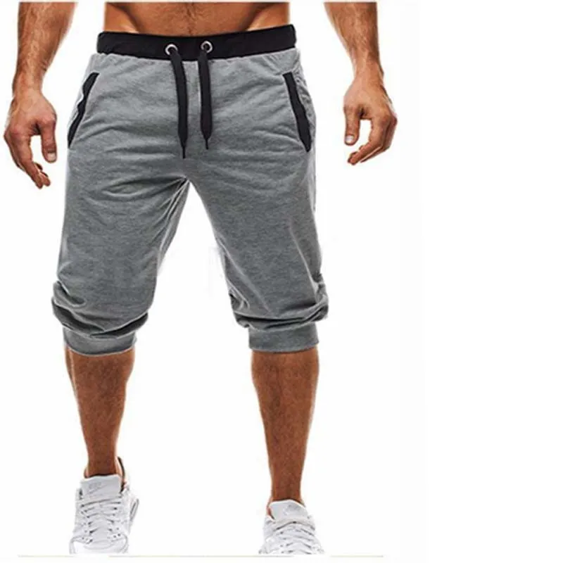 2019 новые мужские свободные высотой до колена шорты Цветные Лоскутные джоггеры