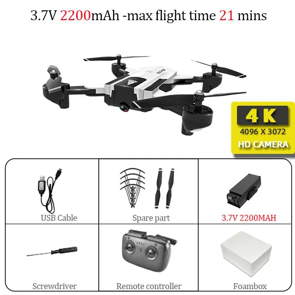 4K white 2200mah SG900 4K Дроны с камерой hd мини Дрон Радиоуправляемый вертолет игрушки Квадрокоптер x pro Профессиональный Дрон управление remoto - Цвет: 4K white 2200mah