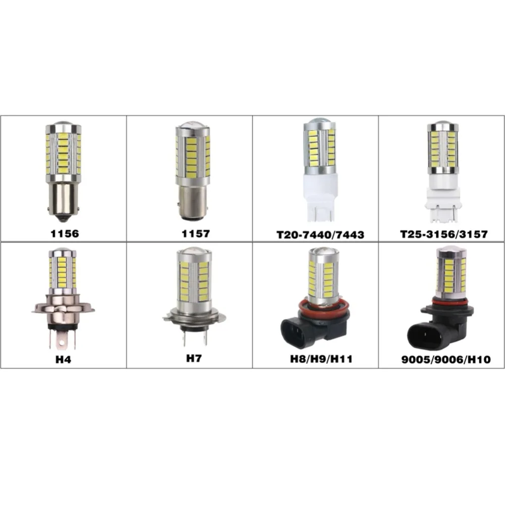 2 шт. автомобиль H8 H11 светодиодный 9005 9006 T20 33SMD светодиодный противотуманный фонарь для бега Светильник лампы поворот Парковка лампы DC12V 9449X2