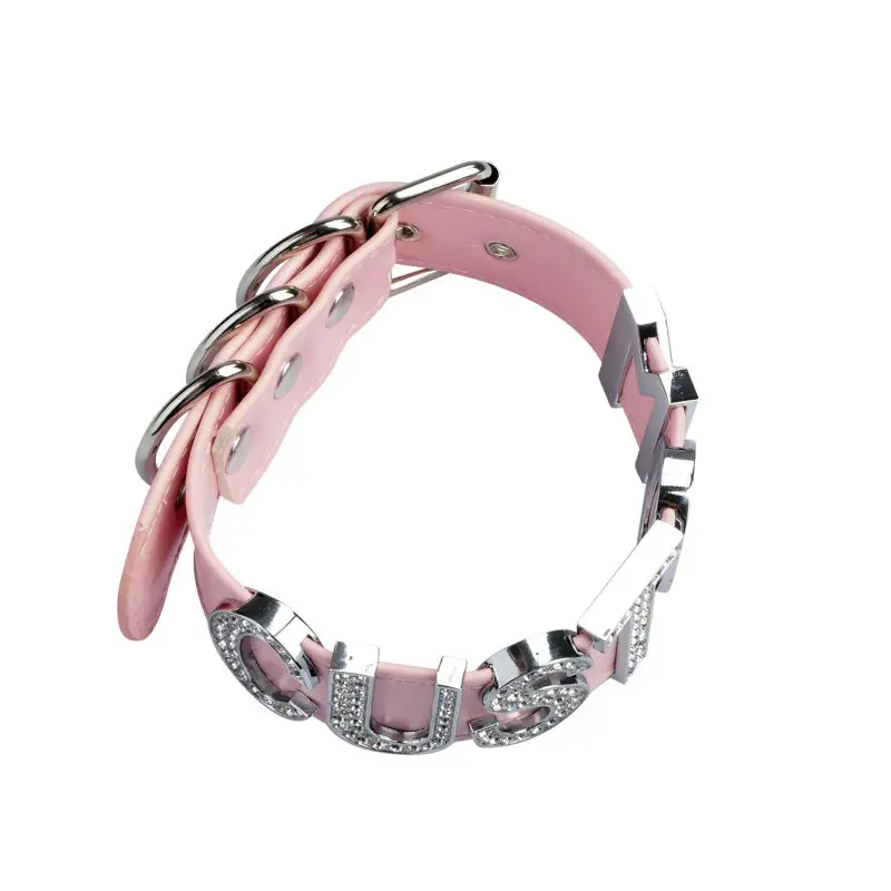 Изготовленный На Заказ чокер 100% ручная работа ошейник с надписью стразы