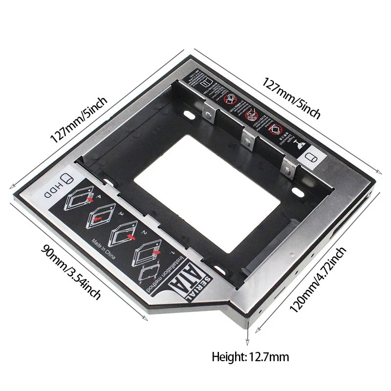 Новый оригинальный 2 й vw HDD Caddy 12 7 мм 5 &quotSATA 3 0&quot SSD чехол Корпус жесткого диска +