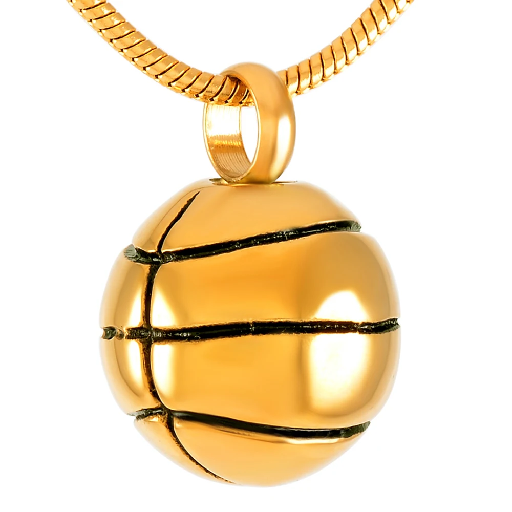 

Stainless Steel Memorial Jewelry Ashes Keepsake Pendant for Ash Holder basketball Cremation Urn Necklace