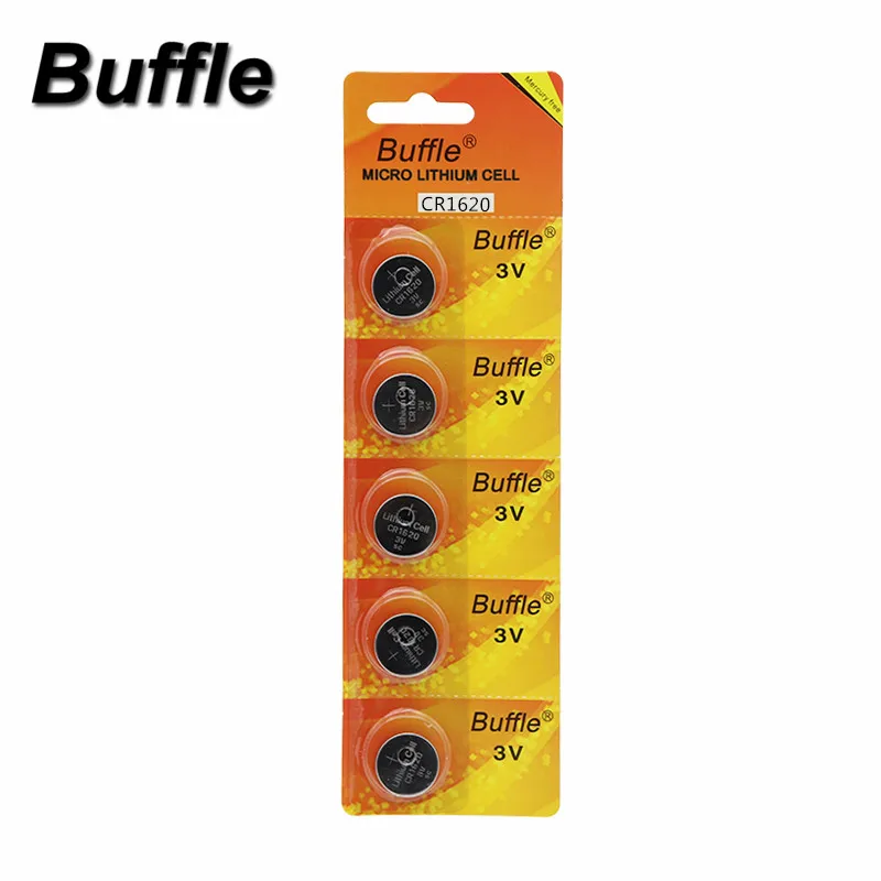 Buffle 5 шт./лот CR1620 1620 ECR1620 DL1620 280-208 3V Батарея Кнопка монета Батарея