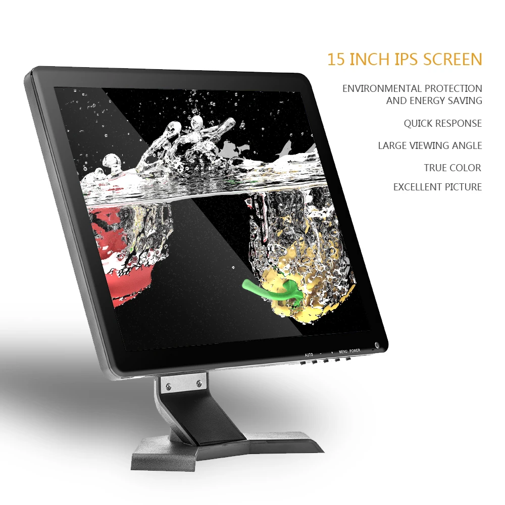 Podofo 1" ips lcd HD монитор ТВ и компьютер дисплей 1024x768 цветной экран камера видео безопасности CC tv DVD монитор динамик BNC VGA