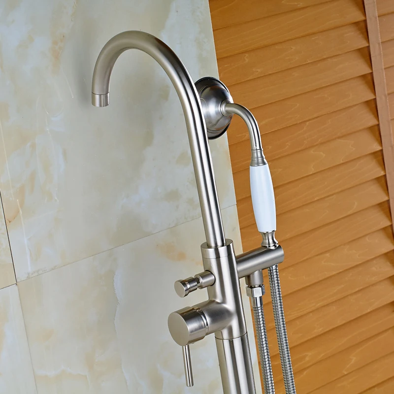 Матовый никелевый смеситель для ванны с одной ручкой|floor standing bath taps|floor bartaps mixer |