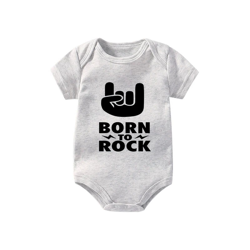 Culbutomind Born To Rock/черный хлопковый боди с короткими рукавами для малышей; одежда для маленьких мальчиков и девочек; забавная Одежда для новорожденных