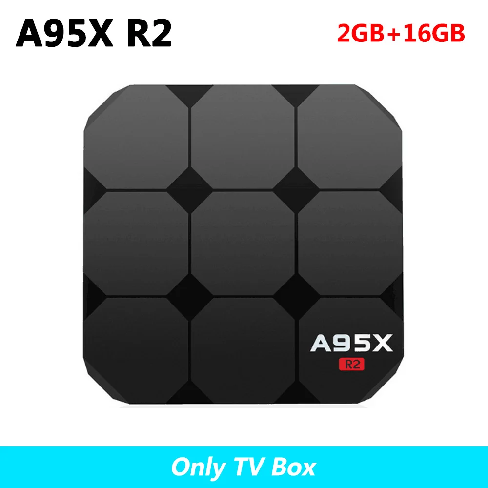 only 2GB 16GB TV box A95X R2 Смарт ТВ приставка Android 7,1 Amlogic S905W четырехъядерный 2 ГБ DDR3 16 Гб rom телеприставка 4 к 3D H.265 2,4 ГГц Wifi HD медиаплеер - Цвет: only 2GB 16GB TV box