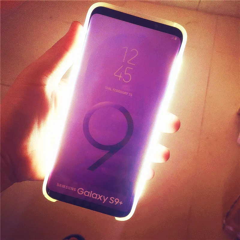 Чехол для телефона с подсветкой селфи Galaxy S10 S9 Plus чехол Samsung S8 plus S7 S6 Edge|Бамперы| |
