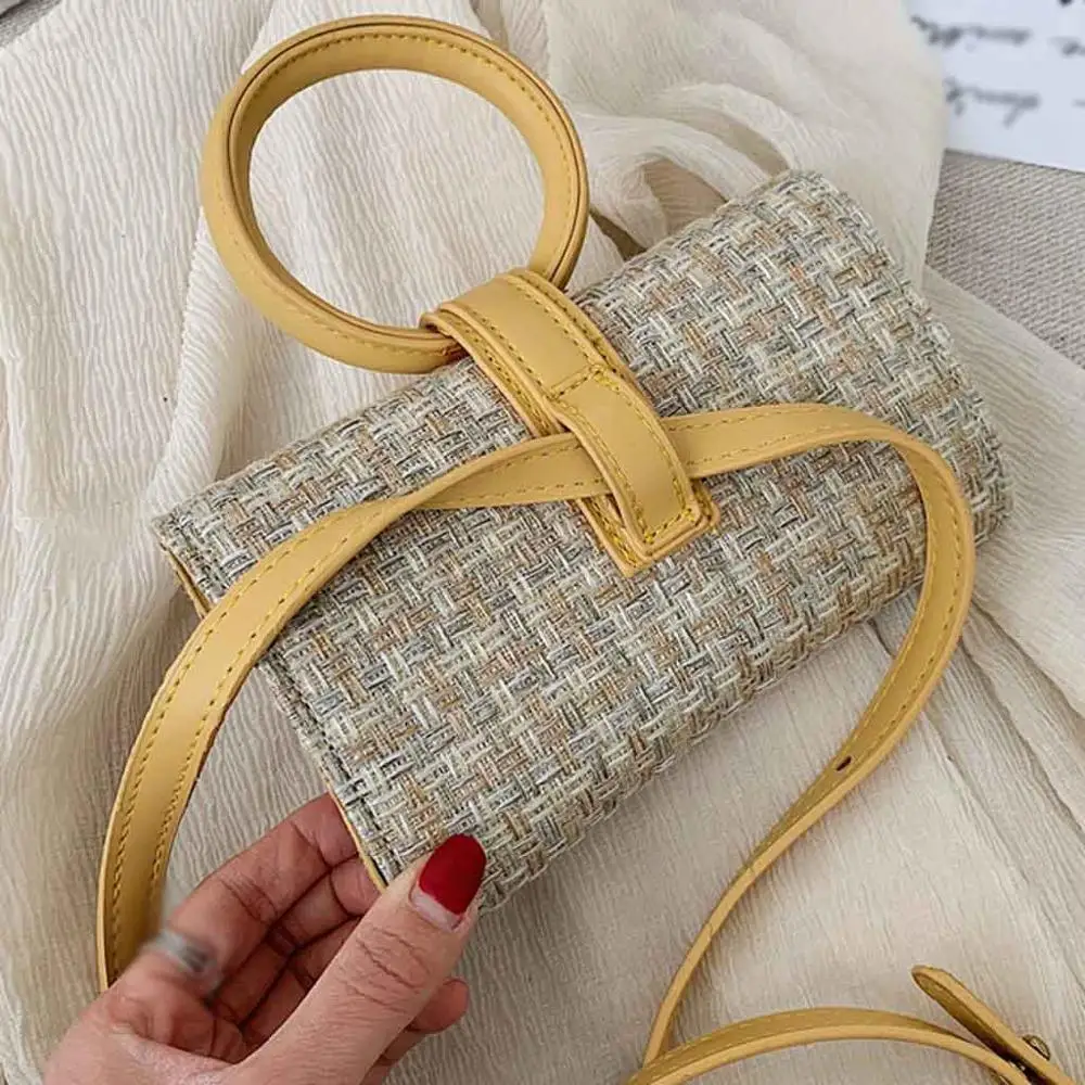 Женская модная тканая сумка на плечо сумка-мессенджер трикотажная поясная