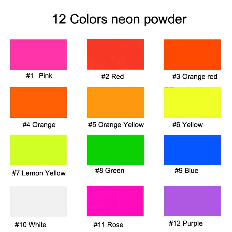 

50 / 10 grams Multi-Color Neon Pigment Powder, Fluorescent Gradient Fluorescence Effect Gradient Pigments Dust. Neon Pigments...