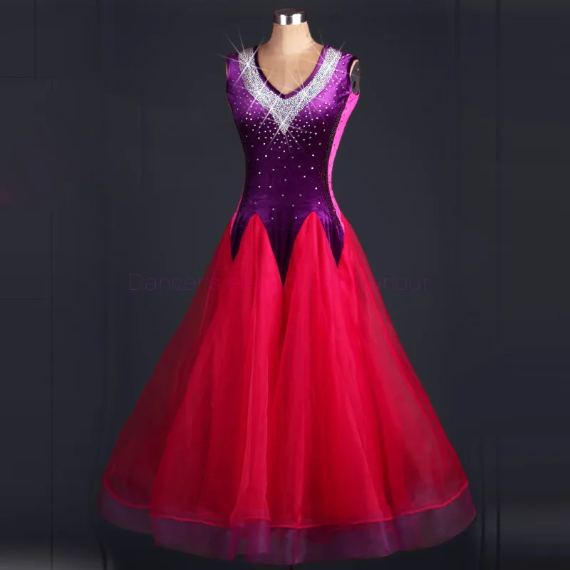 

Ballroom dance costume sexy senior stones sleeveless ballroom dance dress for women ballroom dance competition dresses 2XS-6XL