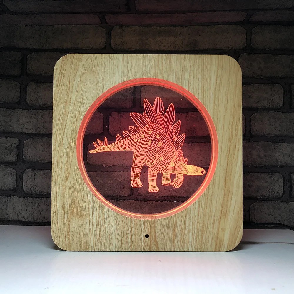 Фото Creative led desk lamp bedroom decoration touch 7 color wood grain 3D night light holiday gift dinosaur 1 Освещение Creative led desk lamp bedroom decoration touch 7 color wood grain 3D night light holiday gift dinosaur 1 Освещение