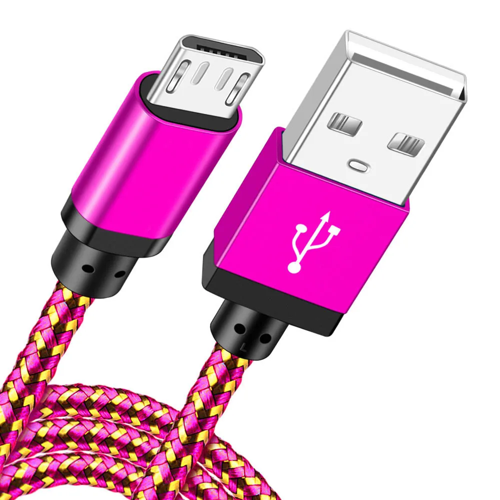 rose red micro cable Олаф mi cro USB кабель для Xiaomi mi красный mi Note 5 Быстрая зарядка зарядное устройство mi cro usb зарядный кабель для передачи данных для samsung S7 huawei Honor 8X - Цвет: rose red micro cable