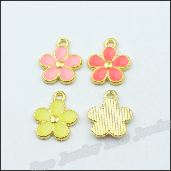 Микс 80 шт Высокое качество Подвески Кулон из хризантемы позолоченный сплав