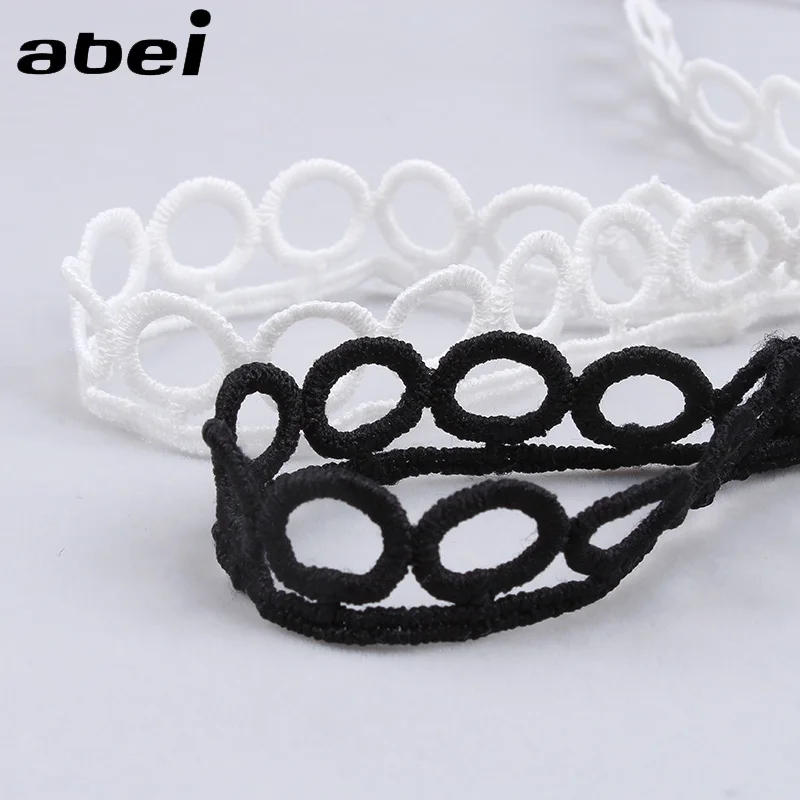 5 ярдов/партия Водорастворимая белая черная кружевная лента 15 мм|Кружево| |