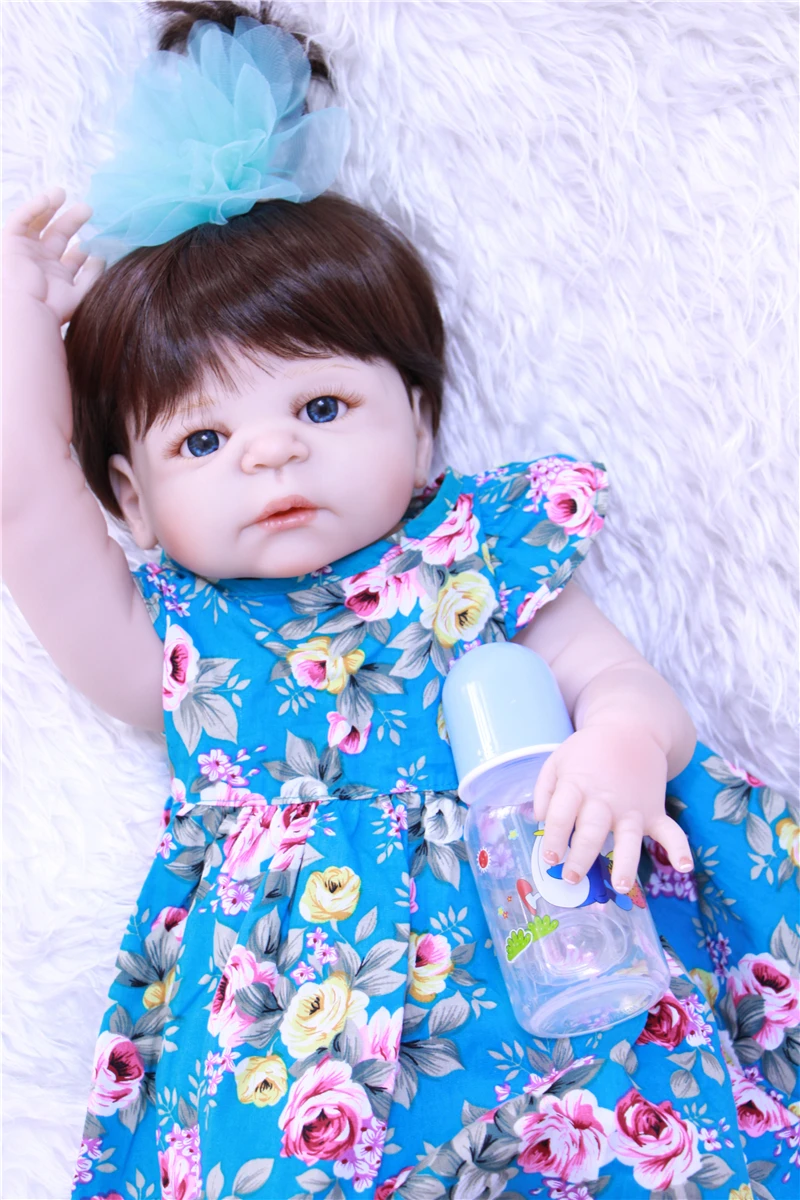 Милая кукла принцессы bebe-reborn для девочек 22 дюйма полностью силиконовые куклы