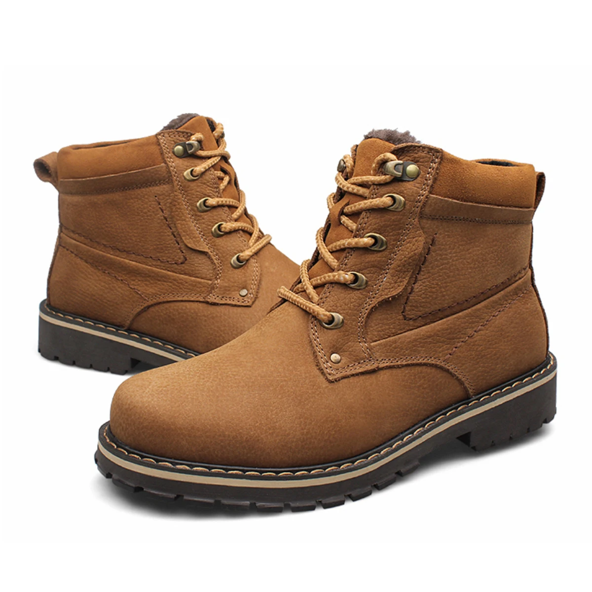 UBANFIND/мужские зимние ботинки из кожи с натуральным лицевым покрытием размеры 37 52