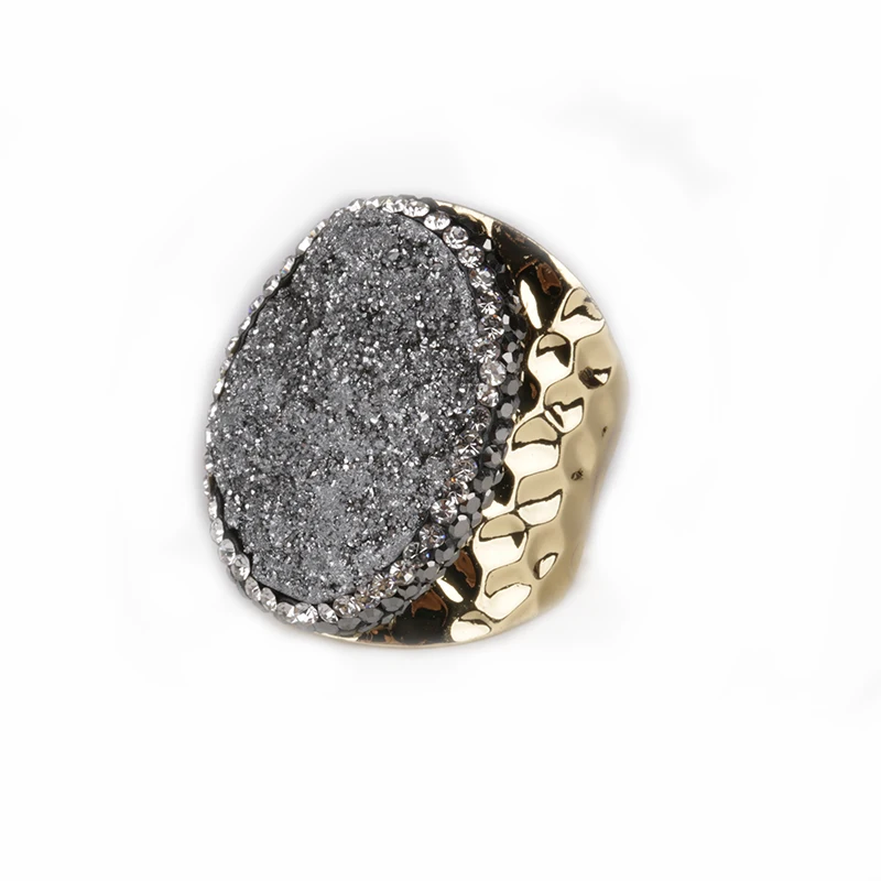 Шероховатый сырой Друза drusy драгоценные камни бусины очаровательные Стразы