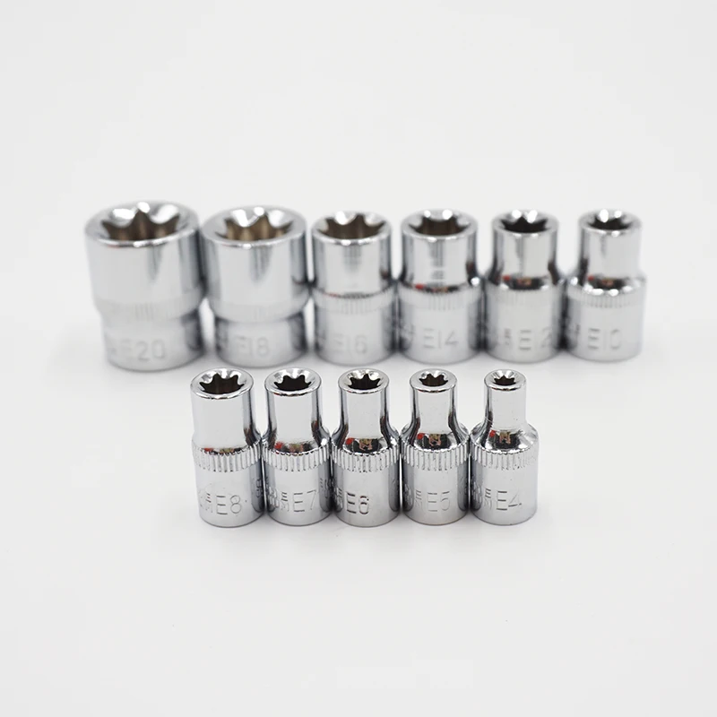 11 шт. Torx Star Набор торцевых головок 1/4 3/8 дюймовый привод e Тип розетки E4 E5 E6 E7 E8 E10 E12 E14 E16 E18 E20 ручной Инструменты для ремонта