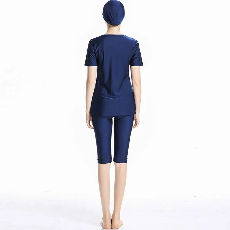 BAILUNMA Купальник Женский Мусульманский Купальник с Коротким Рукавом Буркинис Скромный Стиль Мусульманская Купальная Одежда Исламская Одежда Хиджаб033.