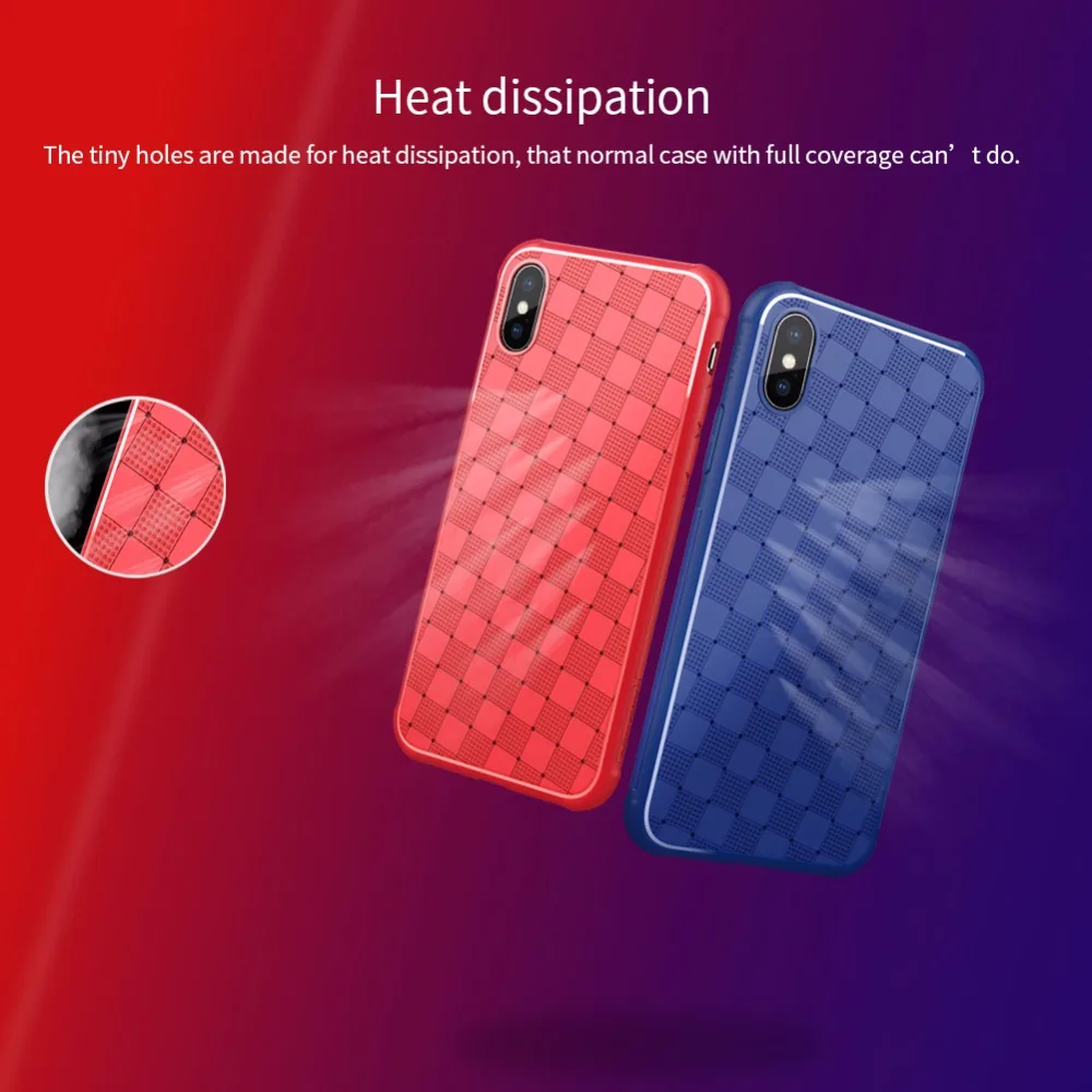 Роскошный брендовый чехол для iphone X NILLKIN мягкая задняя крышка из ТПУ охлаждающий