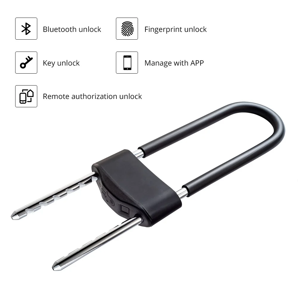 Умный дверной замок U типа отпечатков пальцев bluetooth разблокировка через