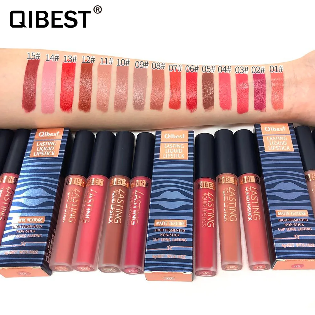 Водостойкая матовая помада 15 цветов косметика пикантная жидкий тинт для губ