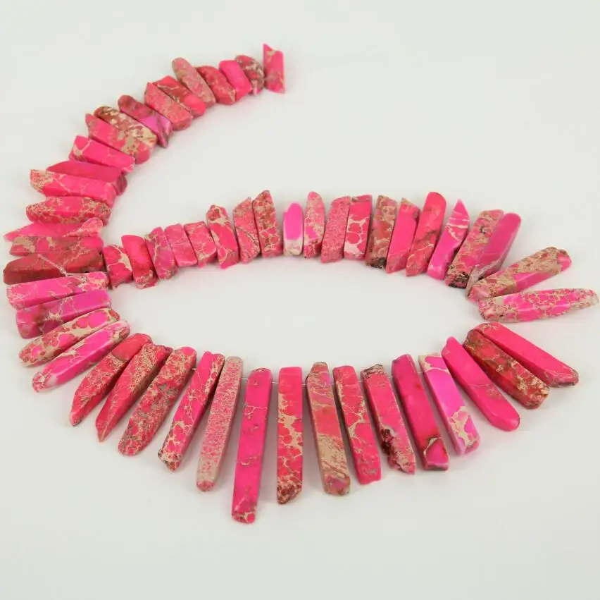 Морской камень из осадочной породы Длинные точки ломтик бусины Топ