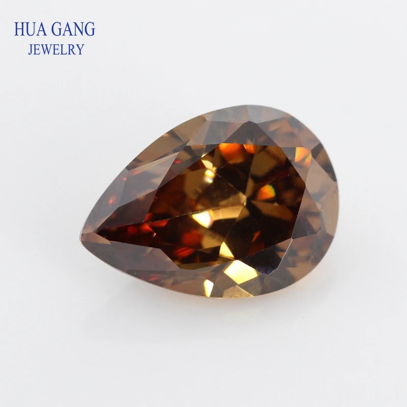 

Pear Shape Coffee AAAAA Cubic Zirconia Synthetic CZ Stone Size 2x3~13x18mm Gems Beads For Jewelry Wholesale Free Shipping