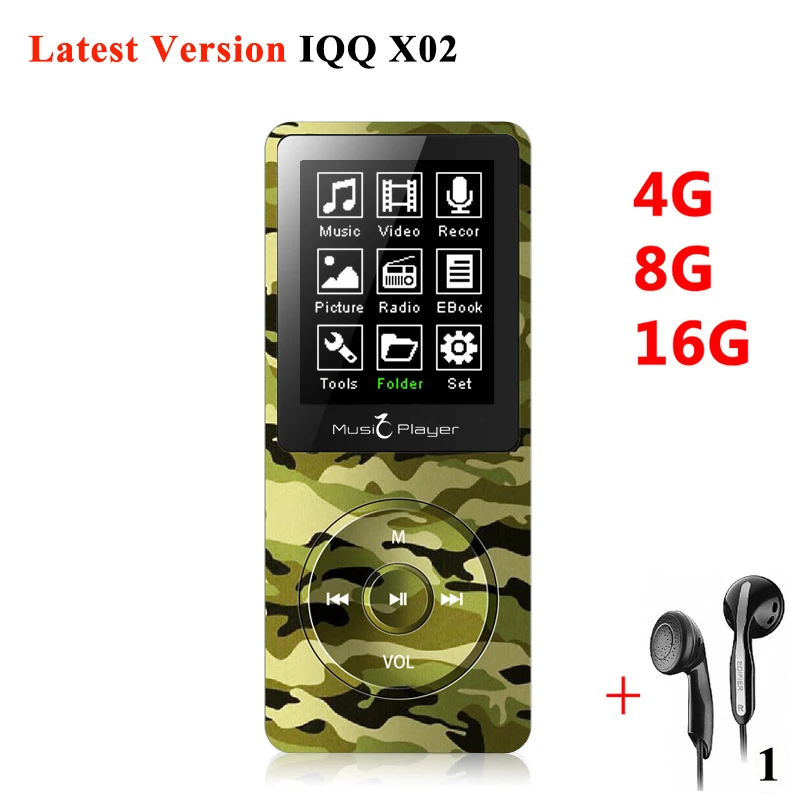 Мини MP3 с наушниками eBook экран x02 mp 3 плеер радио hifi динамик MP воспроизводитель mp3 4