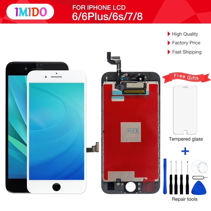 AAA ЖК дисплей для iPhone 6 plus 6s 7 7g 8 8g сенсорный экран дигитайзер без битых пикселей