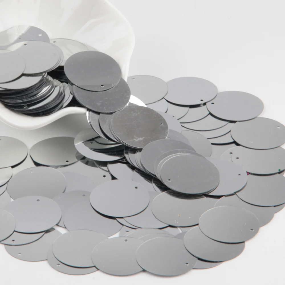 silver Блестки 30 мм большая блестка ПВХ круглые свободные блестки шитье ремесло Diy скрапбук ручной работы проект одежды кулон аксессуары 20 г - Цвет: silver