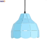 iwhd blue pendant lights led iron hollow hanglamp 110v 220v loft vintage hanging lamp fixtures for home lighting industrial lamp