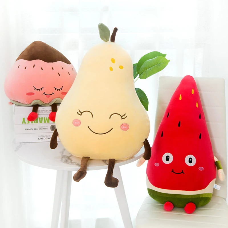 Арбуз клубника груша плюшевые игрушки Kawaii мультфильм милый фрукты Мягкая Плюшевая Кукла Мальчики подушки для девочек Подушка для детей
