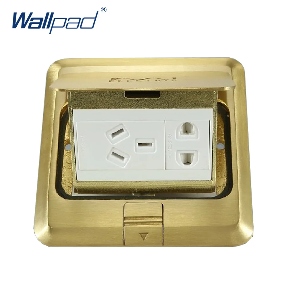 5 контактная напольная розетка Wallpad роскошная медная и SS304 панель амортизирующая