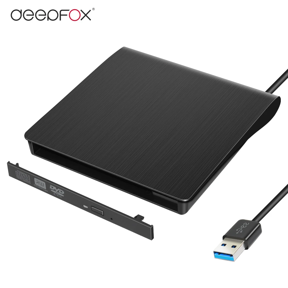 DeepFox Slim USB3.0 SATA External DVD Enclosure Hard Plastic Case For Laptop Notebook 12.7mm CD-ROM Case Without Optical Drive