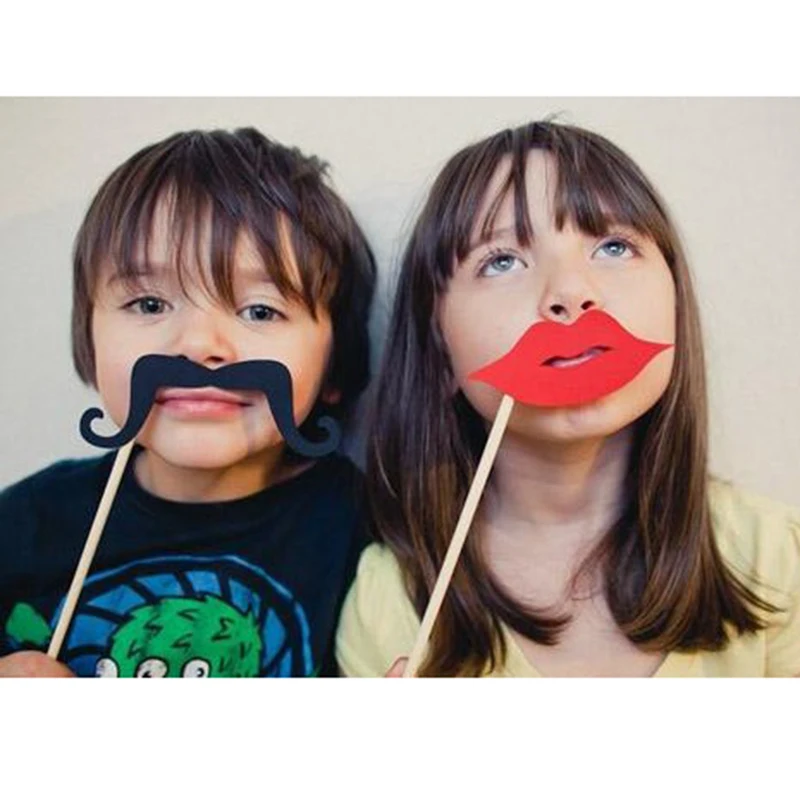 15 шт. каркас для бороды и красных губ|Реквизиты фотобудки| |