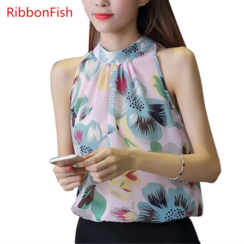 Ribbonfish Для женщин Летний Стиль шифон Блузки для малышек Рубашки мальчиков Леди