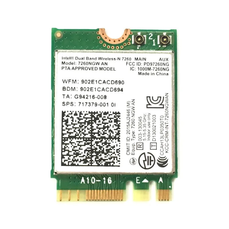 Новая беспроводная карта Intel 7260NGW AN поддержка Bluetooth 4 0 ngff/m.2 2 4G/стандартная сетевая