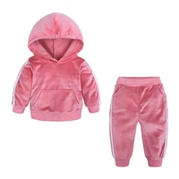 boys clothing set autumn winter children clothing toddler girl clothes velvet hoodiepants kids sport suits 1 2 3 4 5 6 7 years
