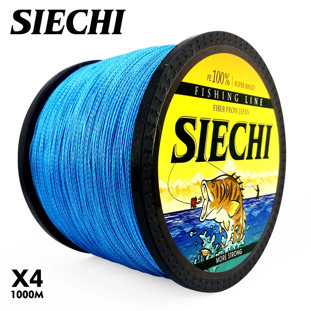 SIECHI японская ПЭ рыболовная плетеная леска 300 м 500 1000 4 пряди 10 20 30 40 50 60 70 80 LB синяя