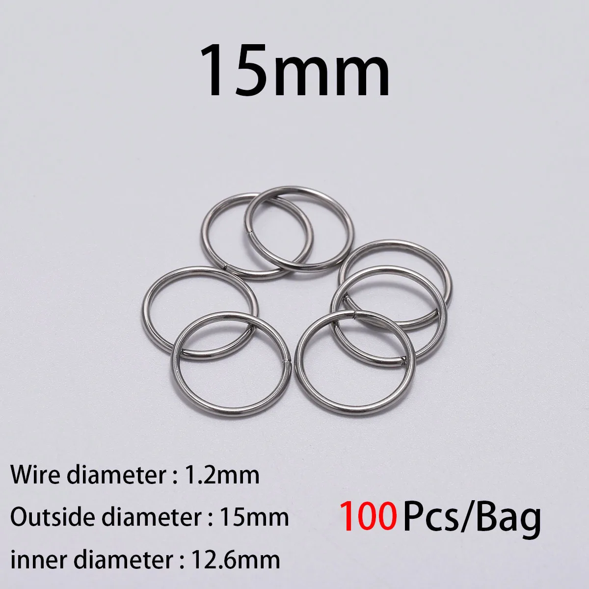200pcs/Lot 4 5 6 8 10mm Stainless Steel Open Jump Rings Split Rings Connector For jewelry making Findings Accessories Supplies
