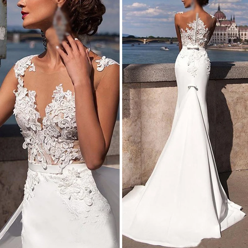 Женское сексуальное свадебное платье с глубоким v-образным вырезом длиной до