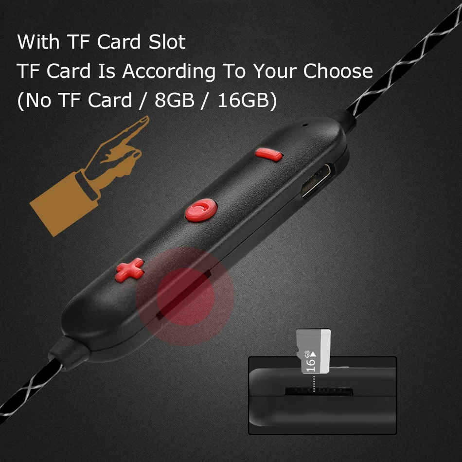 HOMEBARL K308 Magnet Bluetooth Headset Wireless Headphone Music Sport Stereo Earphone Mic Support 16GB 8GB Micro SD TF Card Slot