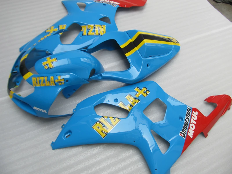 Бесплатный комплект обтекателей для Suzuki SRAD GSXR600 GSXR750 01 02 03 GSXR 600 750 2001 2002 2003 синий