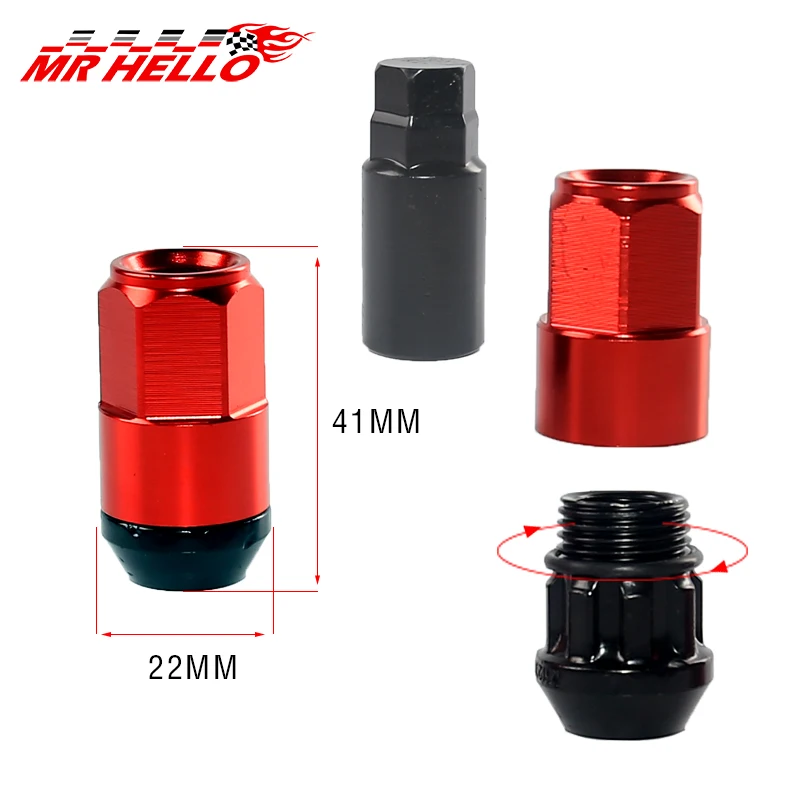 Новый продукт 20 шт. в комплекте M12X1.5 и M12X1.25 расширенные 41 мм алюминиевые железные