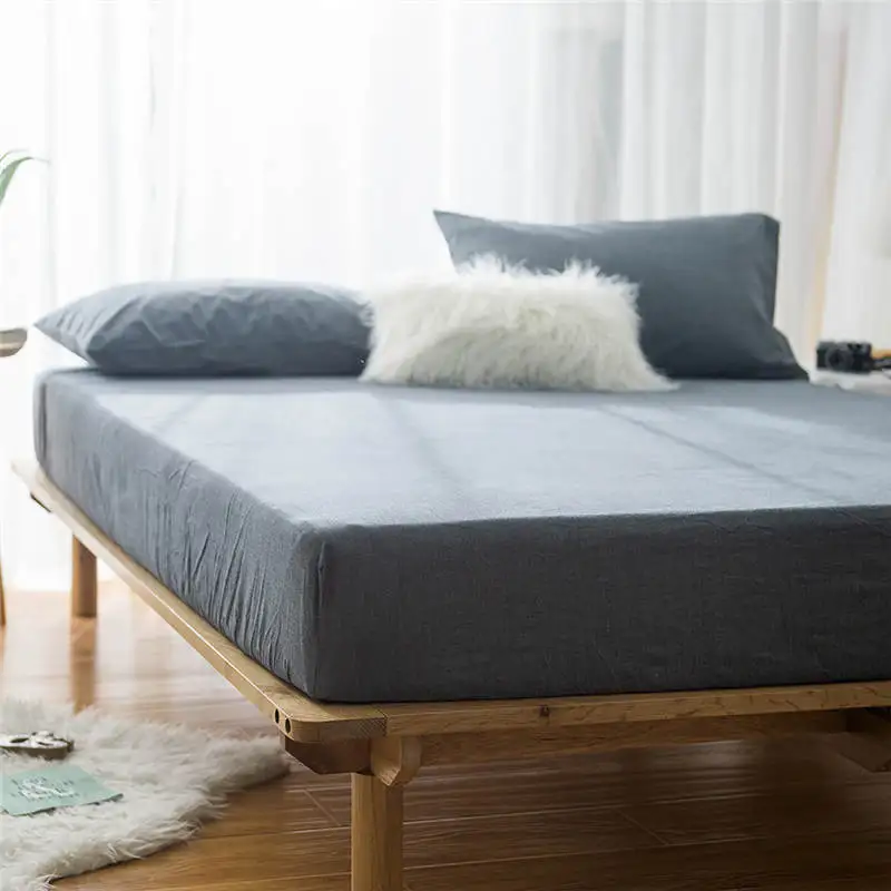 Простыня из 100% хлопка однотонная простыня мягкая удобная простой стиль моющаяся