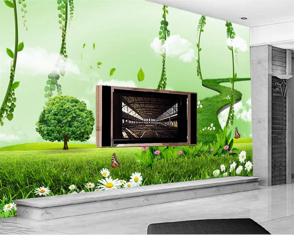 Обои для фотосъемки с изображением неба сада зеленого коридора дома гостиной ТВ